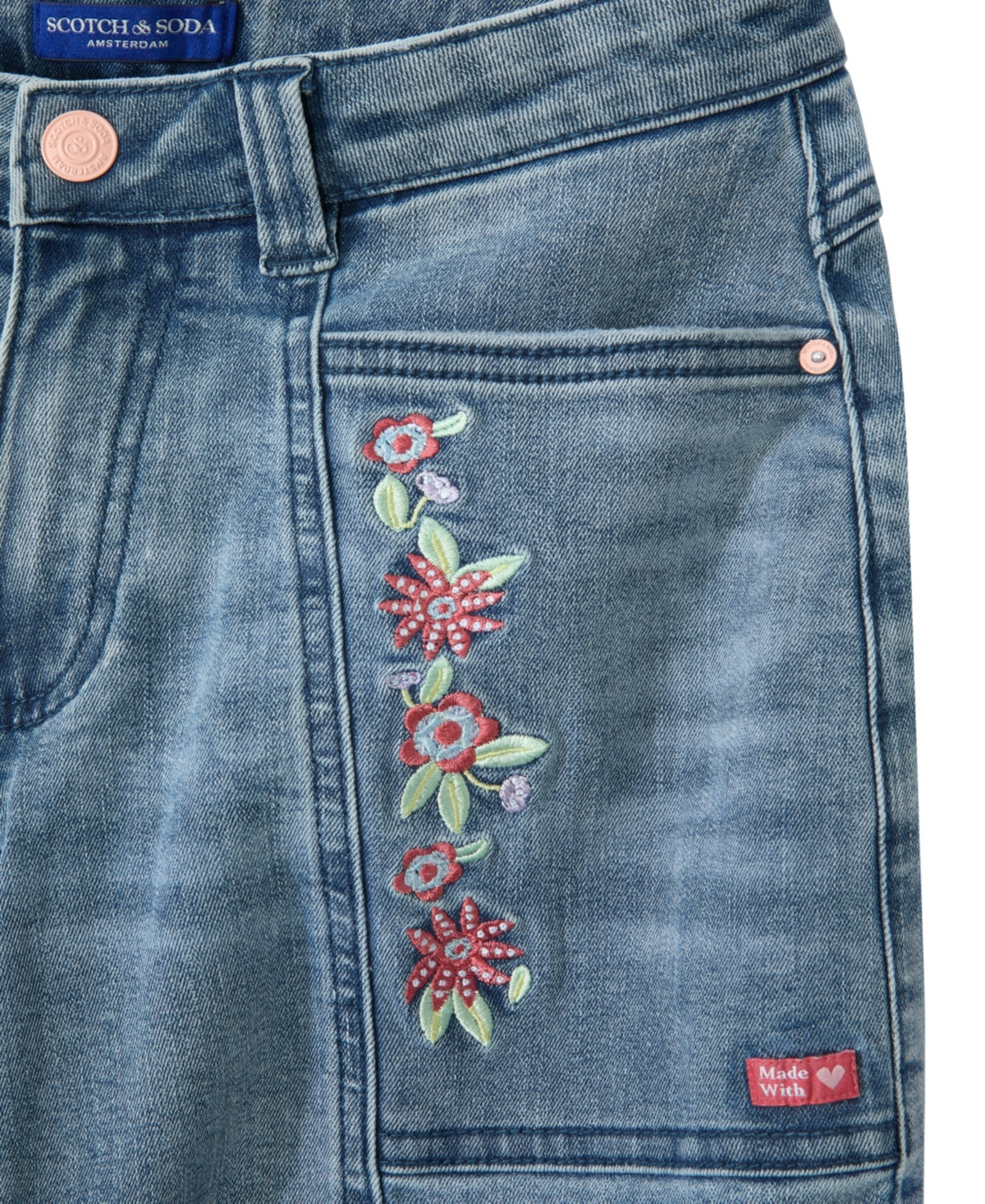 Scotch & Soda Big Girls Stretch Slub Denim Jeans