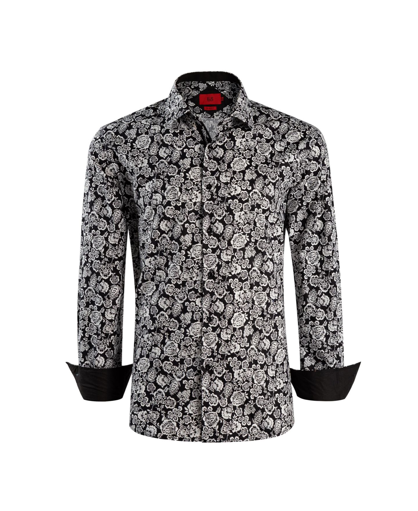 Рубашка Elie Balleh Slim Fit Paisley Print Shirt для мальчиков, цвет: Чёрный — фото 2