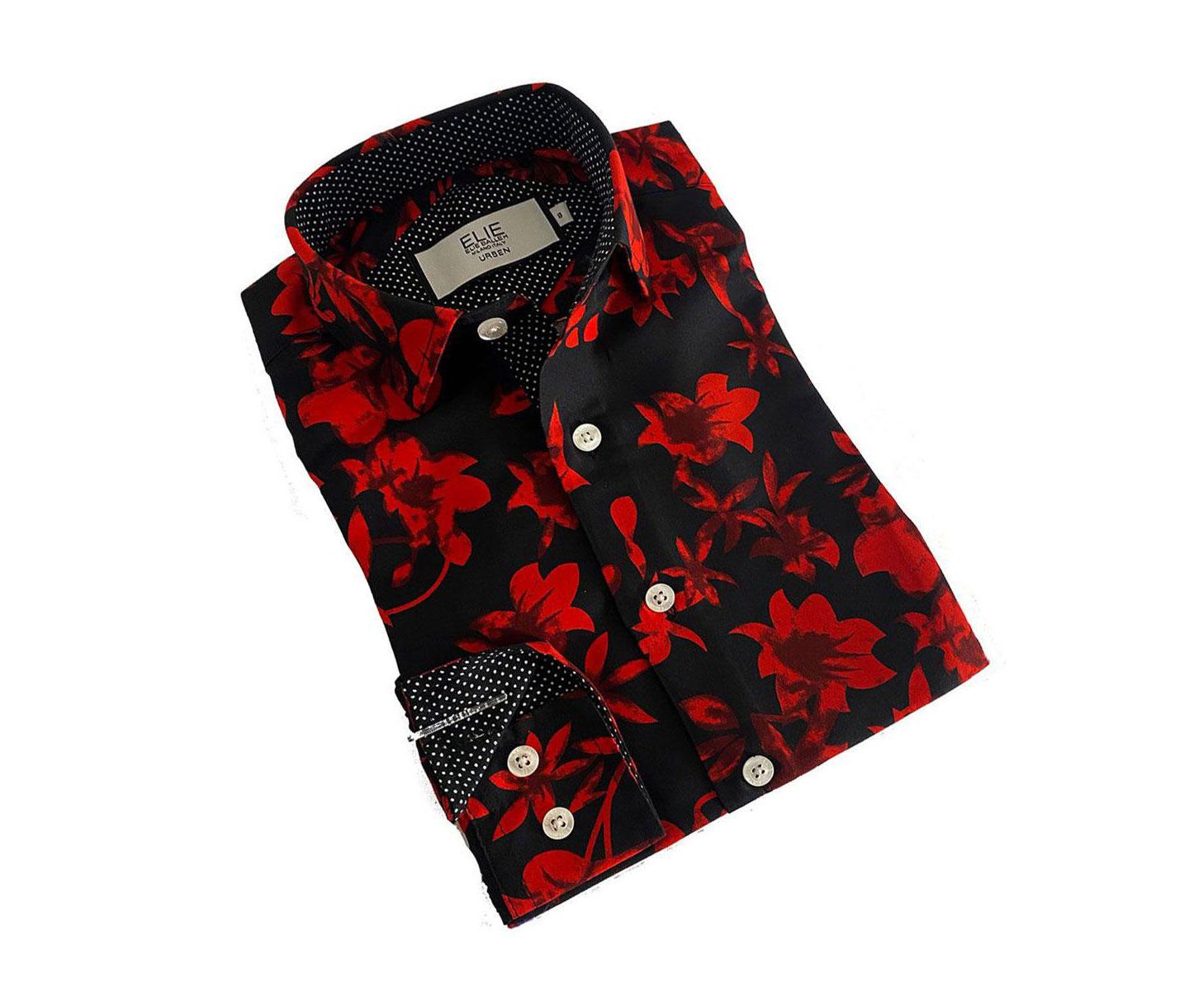 Рубашка Elie Balleh Navy Floral Shirt для мальчиков, цвет: Чёрный — фото 2