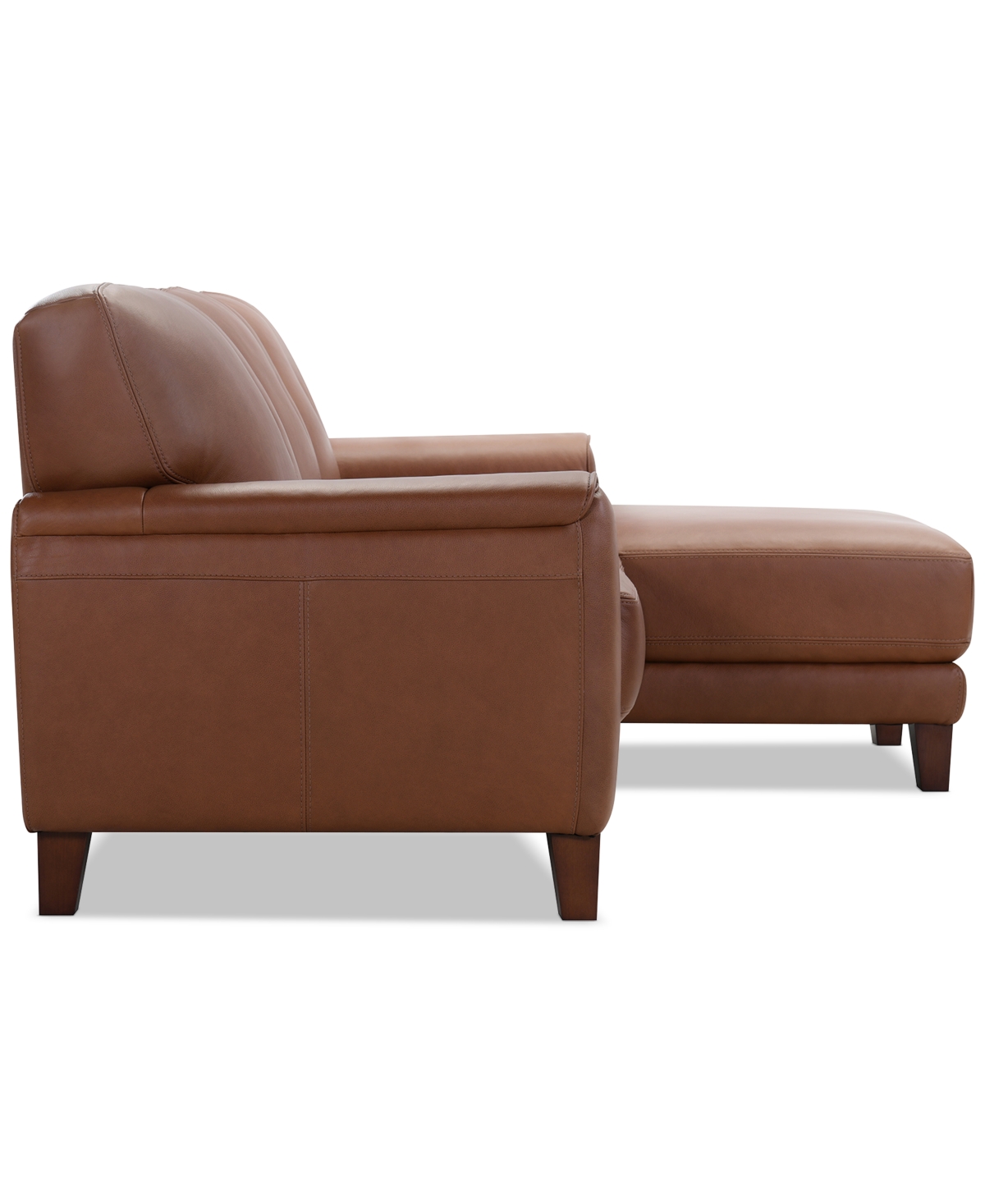 Macy's Ashlinn 2-pc. Leather Chaise Sofa, Exclusively At  In Brown