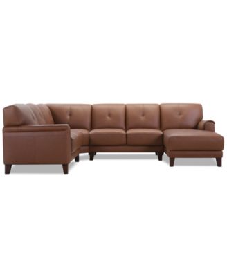 Ashlinn 4-Pc. Leather Chaise Sectional, Exclusively at Macy's