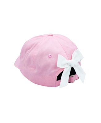 Girls Girls  Sister Bow Baseball Hat in Pink