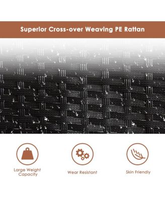 Patio Adjustable Rattan Recliner Chaise Lounge Chair w/ Cushion Wheels