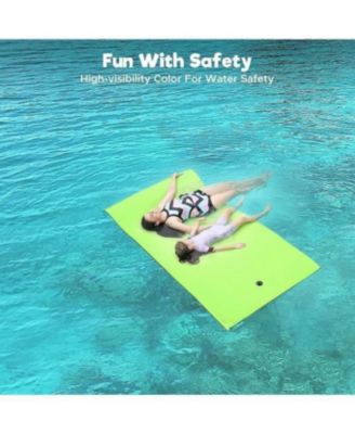 Green Water Floating Mat Foam Pad, 8x4FT Bouncy Tear-Resistant XPE Foam