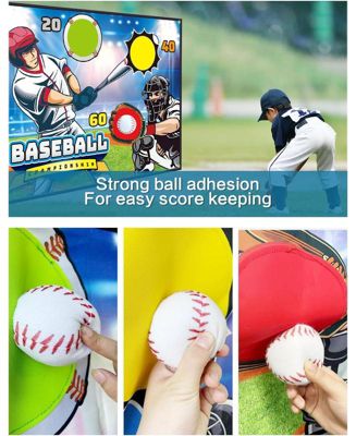 Sticky Baseball Toss Game Set – Indoor/Outdoor Throwing Target Toy with 3 Balls | Backyard, Birthday & Team Sports Gift for Kids Ages 3+