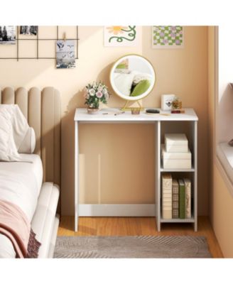 31.5 Inch  Modern Home Office Desk with 2 Compartments