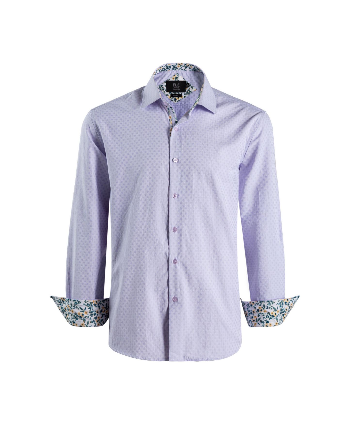 Рубашка Elie Balleh Lavender Slim Fit Jacquard Dot Shirt для мальчиков, цвет: Лавандовый — фото 1