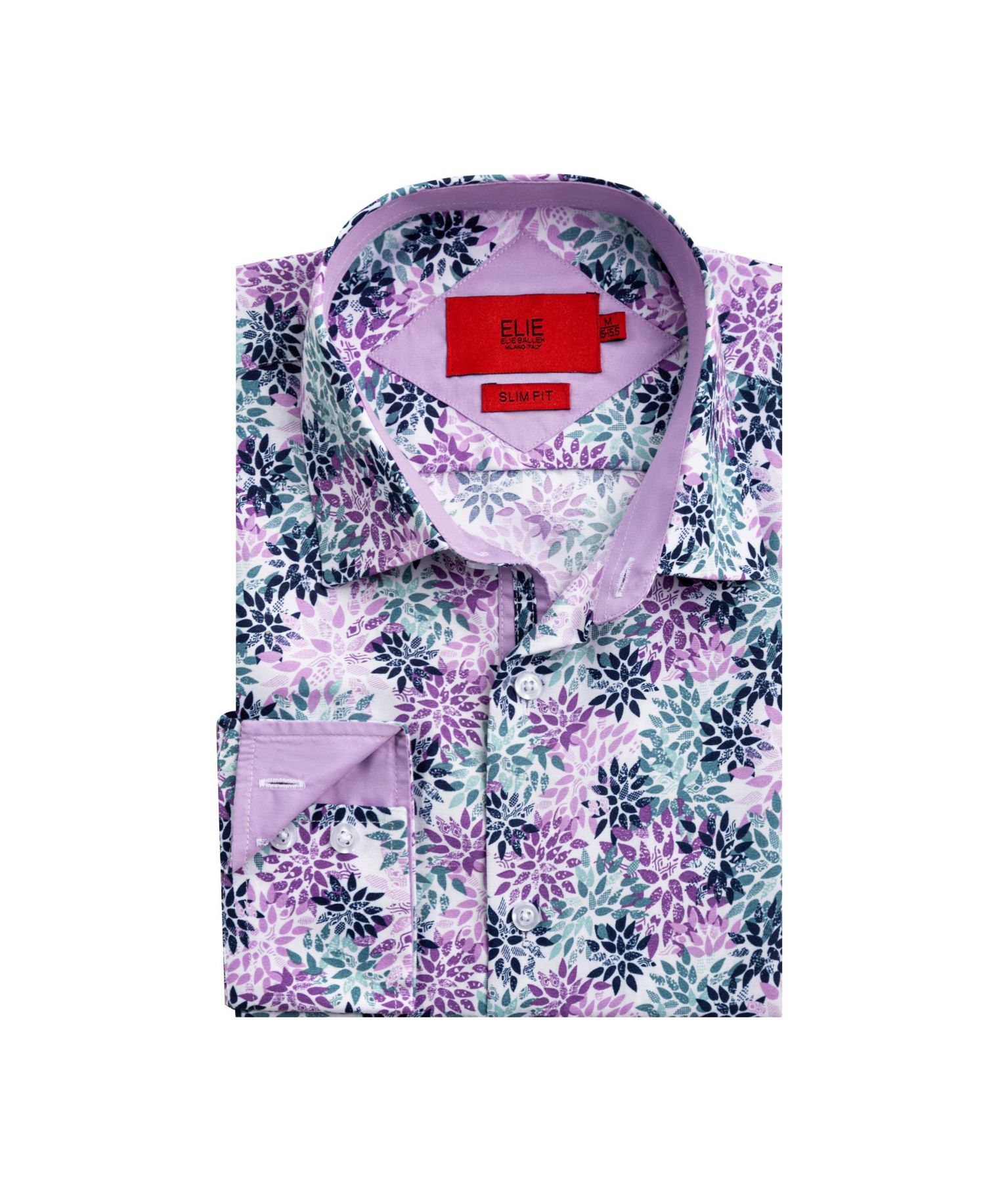 Big Boys Purple Slim Fit Floral Sport Button-Down Shirt