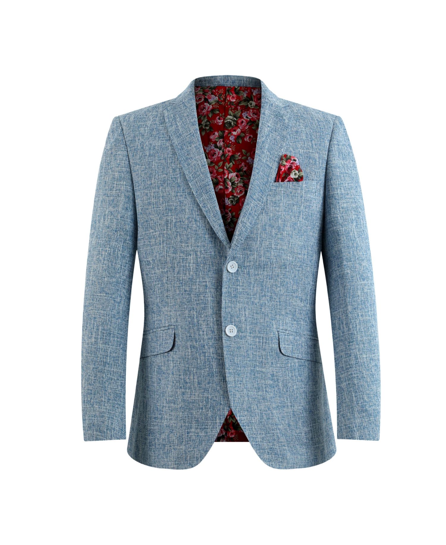 Boys Blue Slim Fit Clasic Melange Jacket