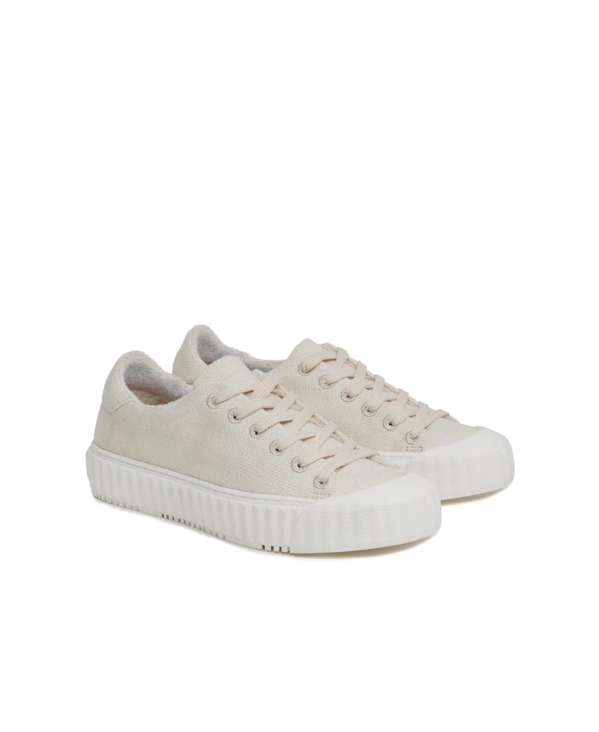 Lace Up Recyc Canvas Low Top Sneakers - Ecru