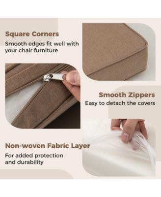 2-Pack Outdoor Patio Cushion Set with Removable Covers