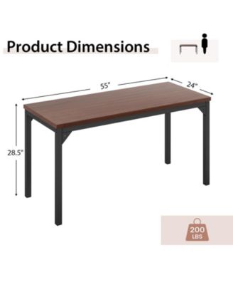 55 Inch Conference Table with Heavy-duty Metal Frame