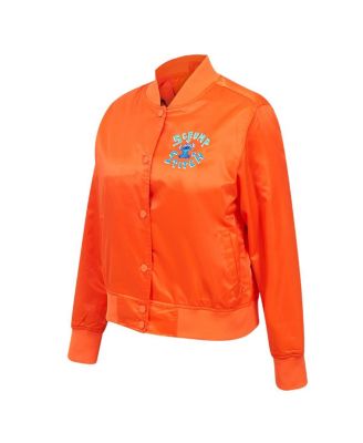 Women's Orange Lilo and Stitch Scrump Stitch Full-Snap Satin Jacket