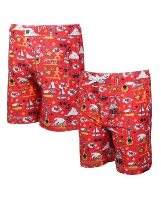 Wes & Willy - Big Boys and Girls Red Kansas City Chiefs Luau Swim Trunks