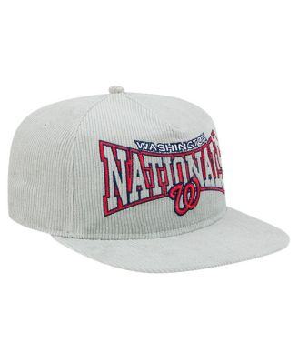 Men's Gray Washington Nationals Corduroy Golfer Snapback Hat