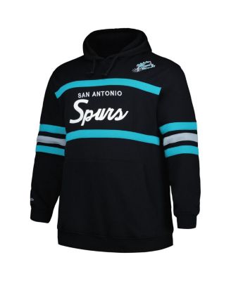 Men's Black San Antonio Spurs Big Tall Hardwood Classics Head Coach Pullover Hoodie