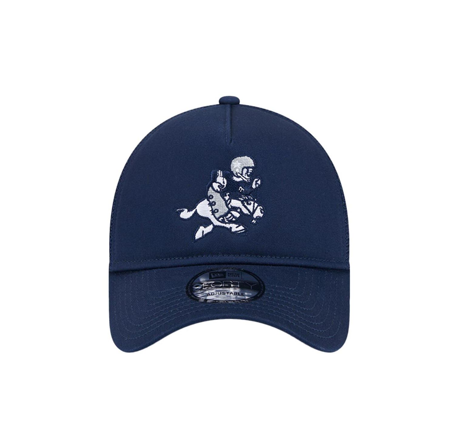 Men's Navy Dallas Cowboys Retro Main A-Frame Trucker 9FORTY Adjustable Hat
