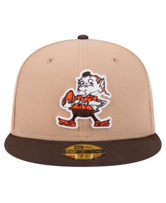 Men's Tan Cleveland Browns Throwback Logo Main 59FIFTY Fitted Hat