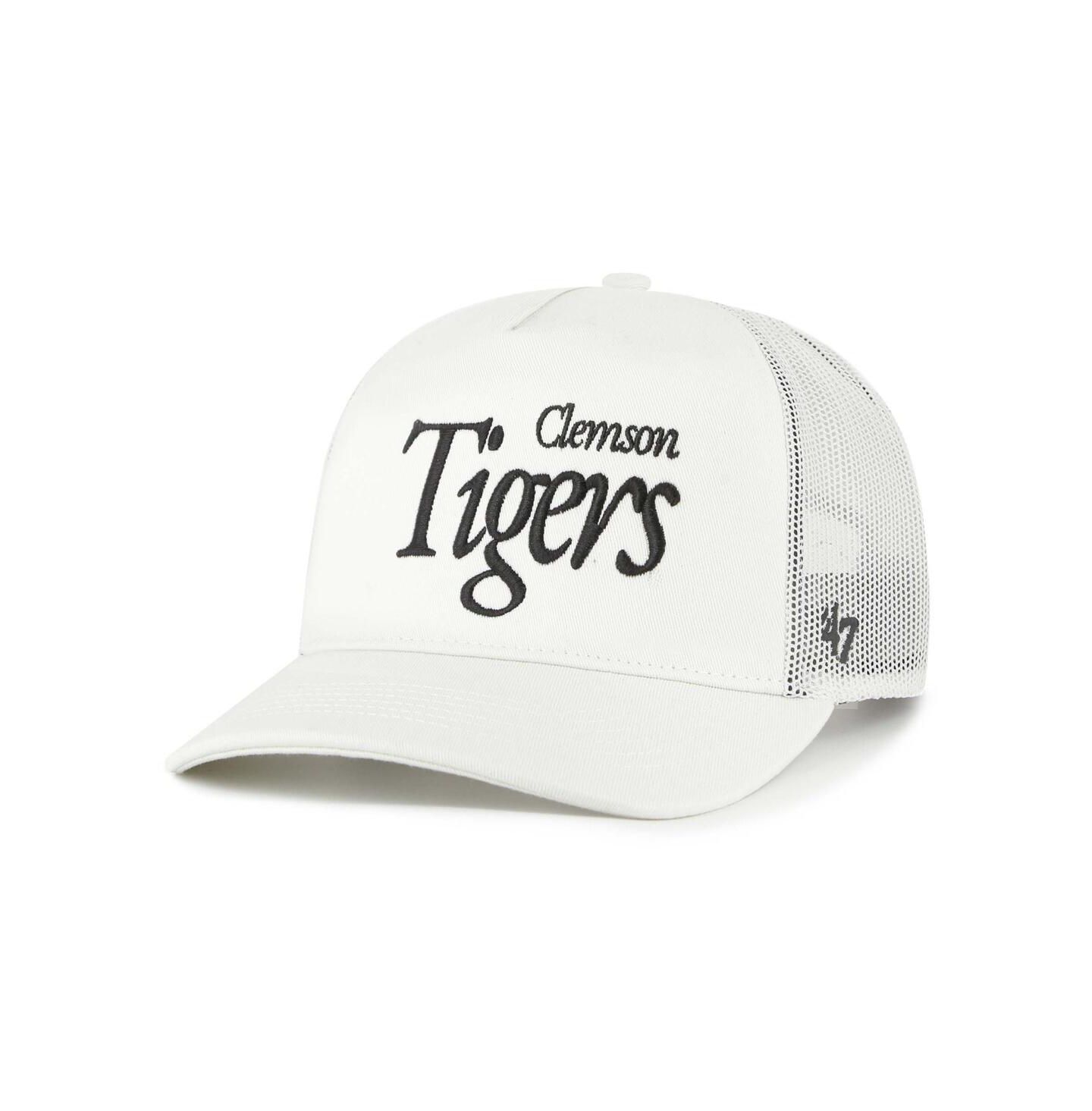 Кепка '47 Brand Cream Clemson Tigers Foundation Script Adjustable Trucker Hat — фото 1