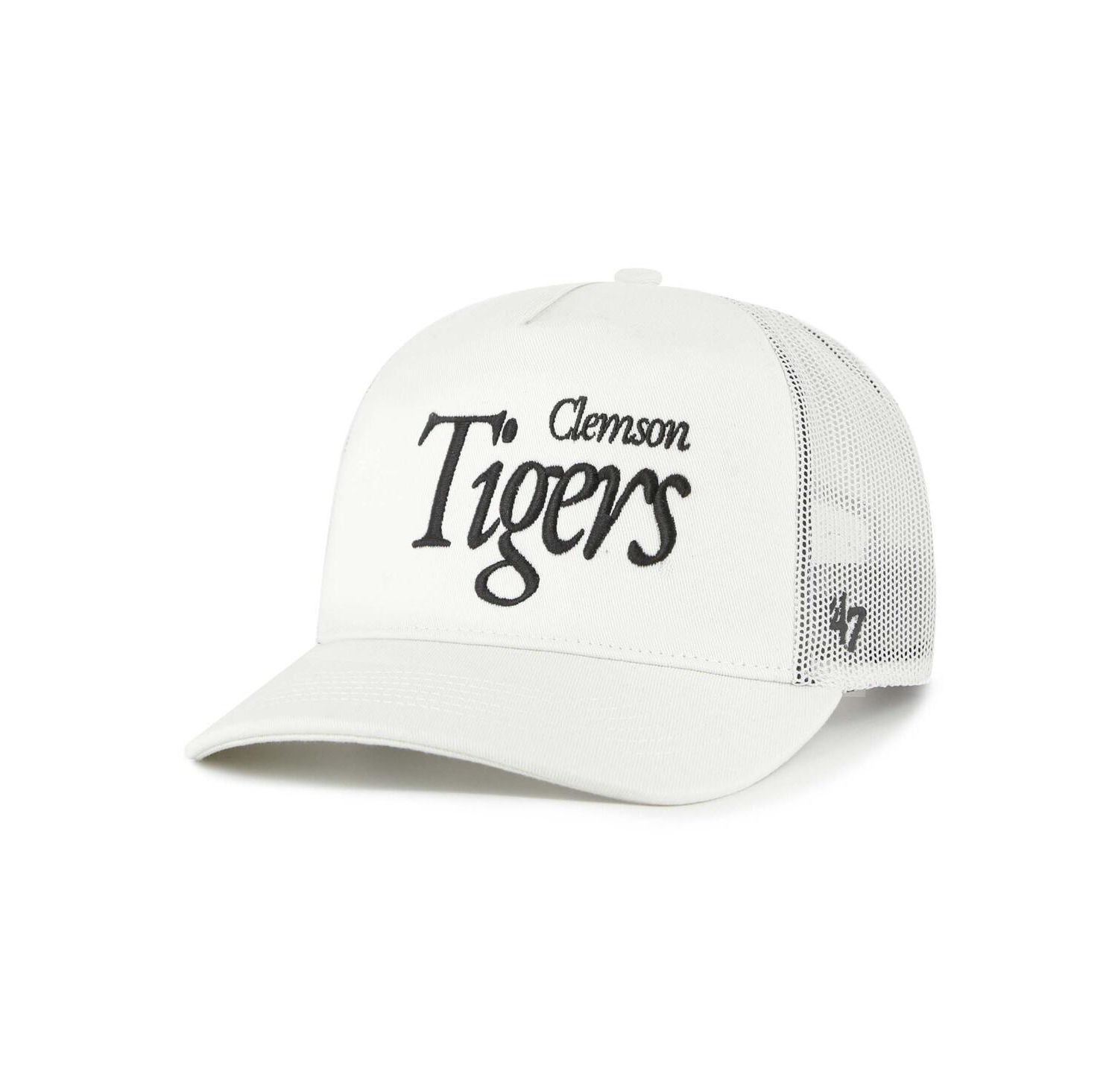 Men's and Women's Cream Clemson Tigers Foundation Script Adjustable Trucker Hat