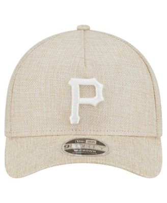 Men's Beige Pittsburgh Pirates Cotton Weave M-Crown A-Frame 9FORTY Adjustable Hat