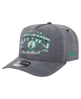 New Era - Men's Charcoal Boston Celtics Throwback Washed Pre-Curved 9FIFTY Snapback Hat