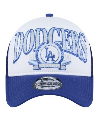 Men's White/Royal Los Angeles Dodgers Trucker A-Frame 9FORTY Adjustable Hat