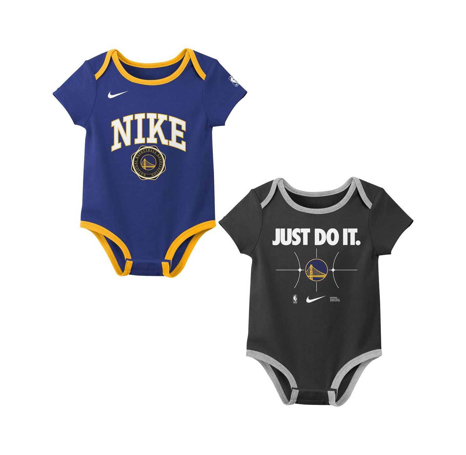 Newborn 2-Pack Royal/Black Golden State Warriors Just Do It Bodysuit Set