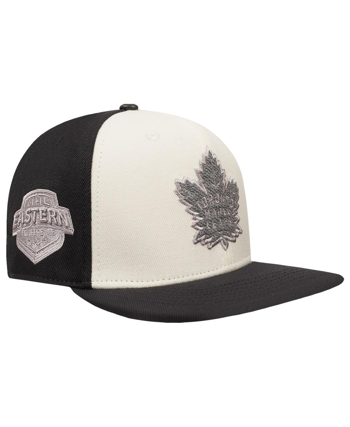 Shop Pro Standard Men's Cream/black Toronto Maple Leaf's French Terry Snapback Hat