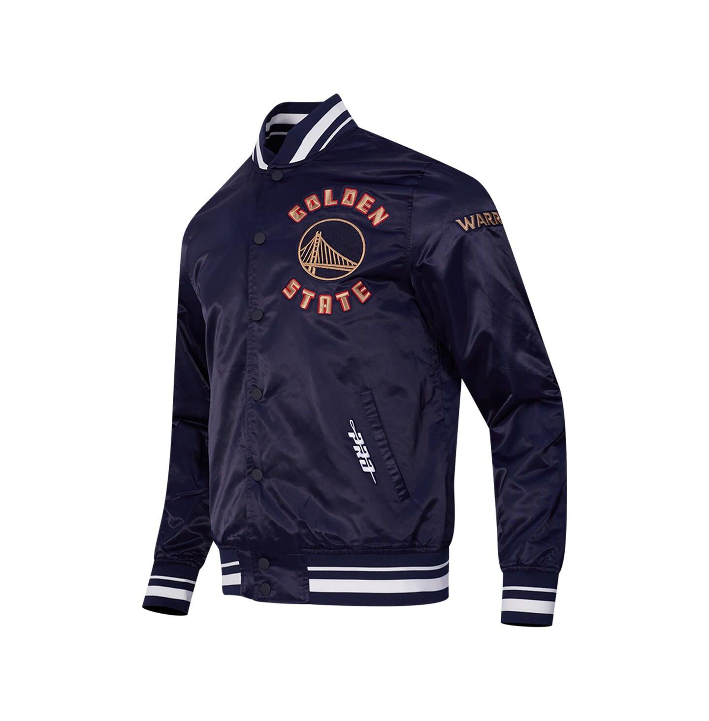 Мужская куртка Pro Standard Navy Golden State Warriors 2024/25 City Edition Chenille Satin Full-Snap — фото 2