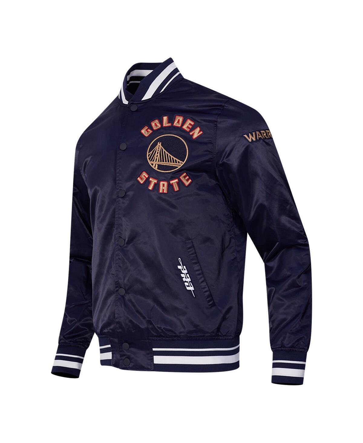 Pro Standard Men's Navy Golden State Warriors 2024/25 City Edition Chenille Satin Full-snap Jacket In Blue