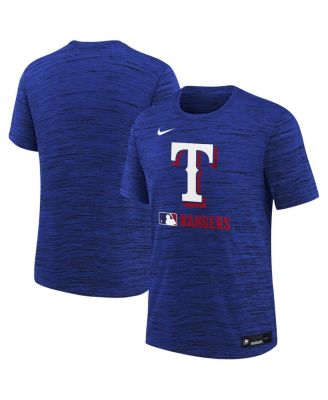 Nike - Big Boys and Girls Royal Texas Rangers Authentic Collection Velocity Performance T-Shirt