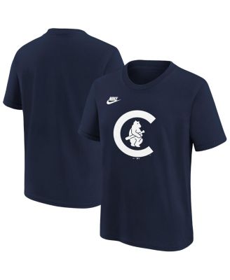Big Boys and Girls Navy Chicago Cubs Cooperstown Collection Team Logo T-Shirt