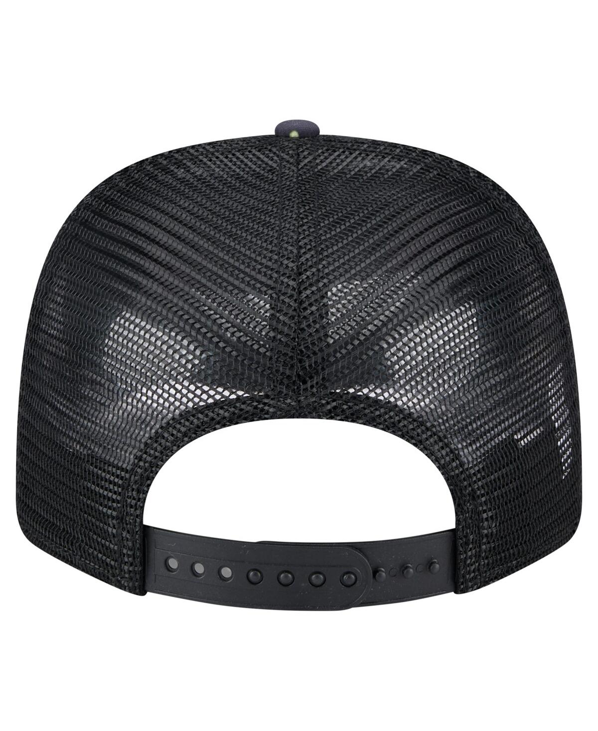 New Era Men's Navy/black Las Vegas Raiders Adventure Drinks Pattern 9seventy Stretch Snap Hat