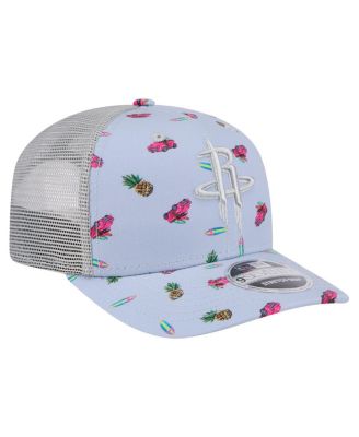 Men's Light Blue/Gray Houston Rockets Adventure Aloha Pattern 9SEVENTY Stretch-Snap Hat