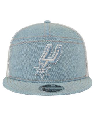 Men's San Antonio Spurs Adventure Denim Split Panel 9FIFTY Snapback Trucker Hat