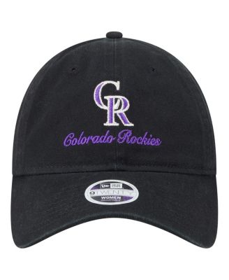 Women's Black Colorado Rockies Preppy Team 9TWENTY Adjustable Hat