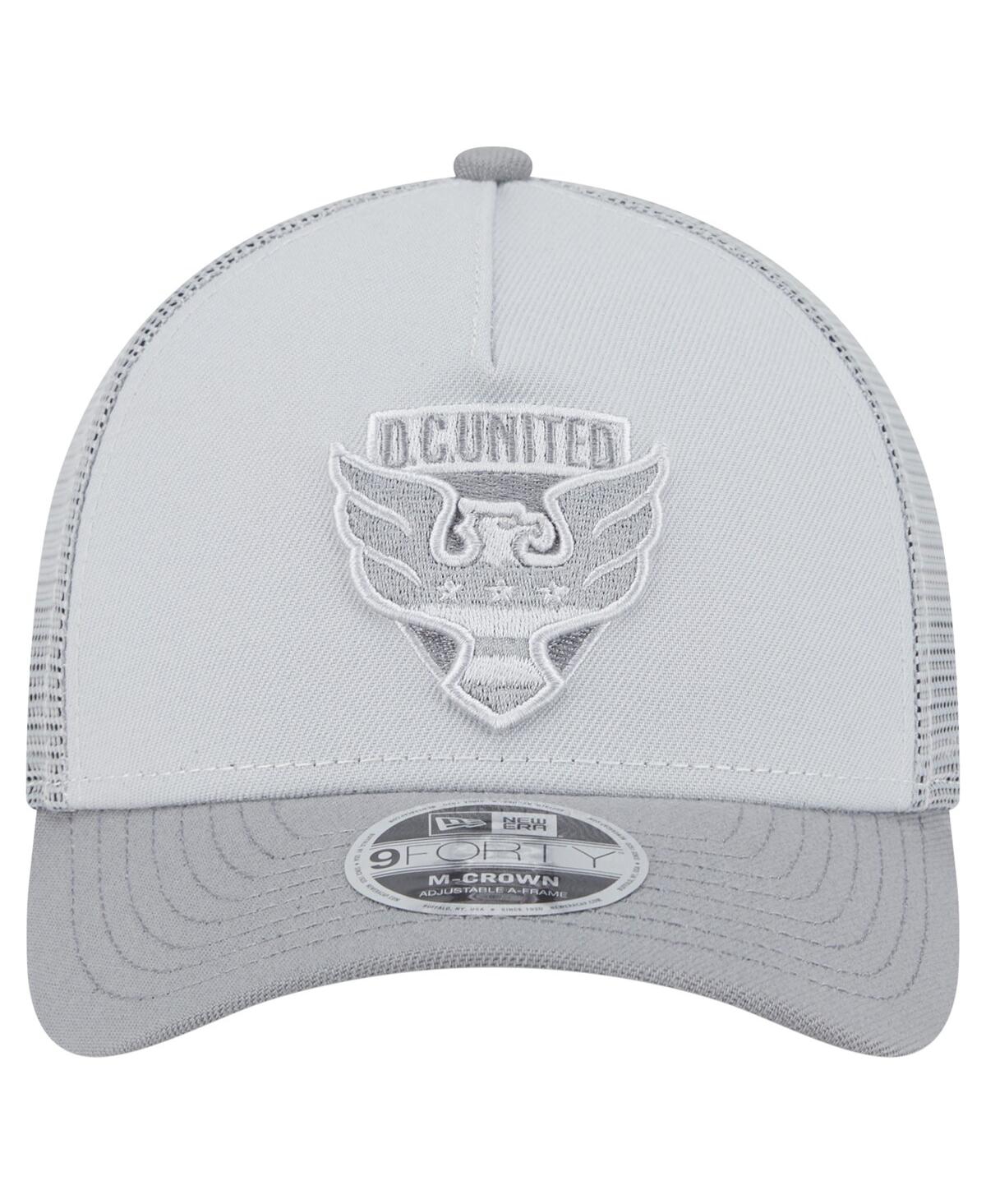 New Era Men's Gray D.c. United Color Pack 9forty A-frame Adjustable Trucker Hat