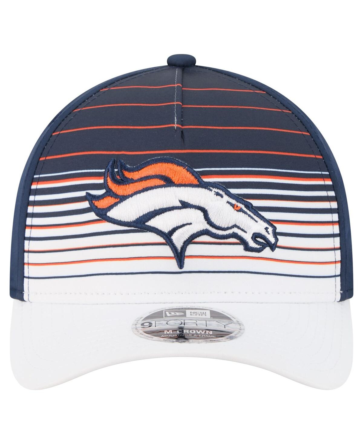 New Era Men's White/navy Denver Broncos Adventure Gradient 9forty M-crown A-frame Adjustable Hat