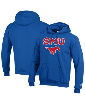 Champion - Men's Royal SMU Mustangs Arch Over Logo Pullover Hoodie