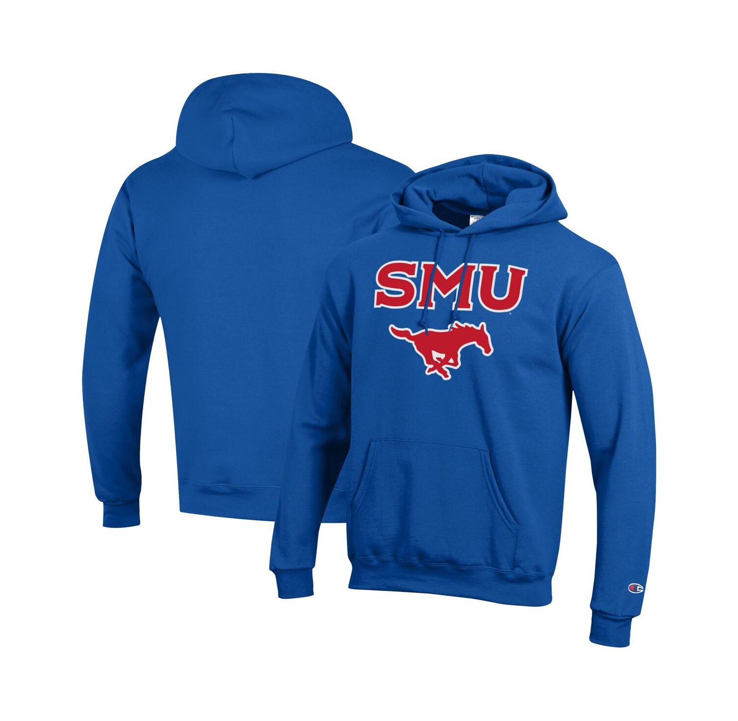 Men's Royal SMU Mustangs Arch Over Logo Pullover Hoodie