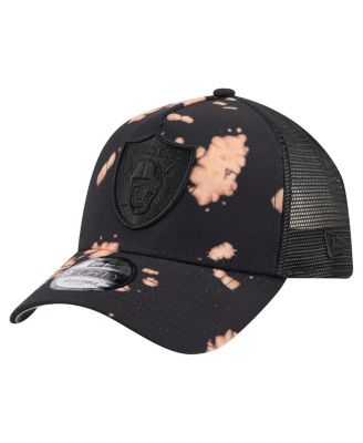 New Era - Men's Black Las Vegas Raiders Bleached 9FORTY A-Frame Adjustable Hat