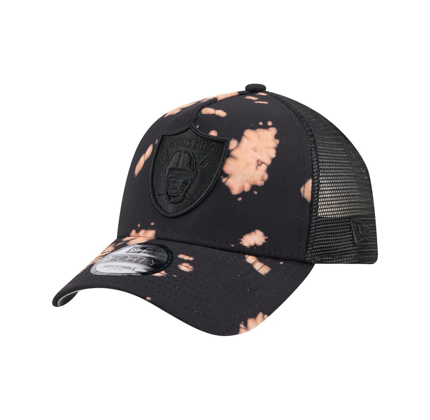 Men's Black Las Vegas Raiders Bleached 9FORTY A-Frame Adjustable Hat