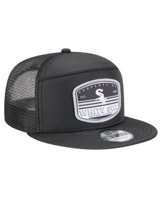 Men's Black Chicago White Sox Split Panel 9FIFTY Trucker Snapback Hat