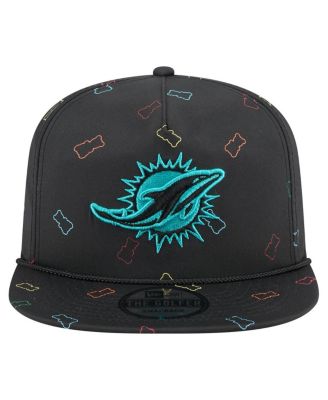 Men's Black Miami Dolphins Gummy Golfer Snapback Hat