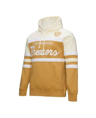 Men's Tan/Cream Milwaukee Brewers Head Coach Pullover Hoodie