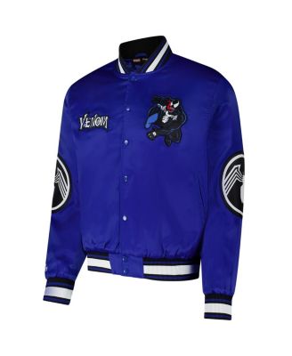Men's Blue Venom Quilted Satin Full-Snap Jacket