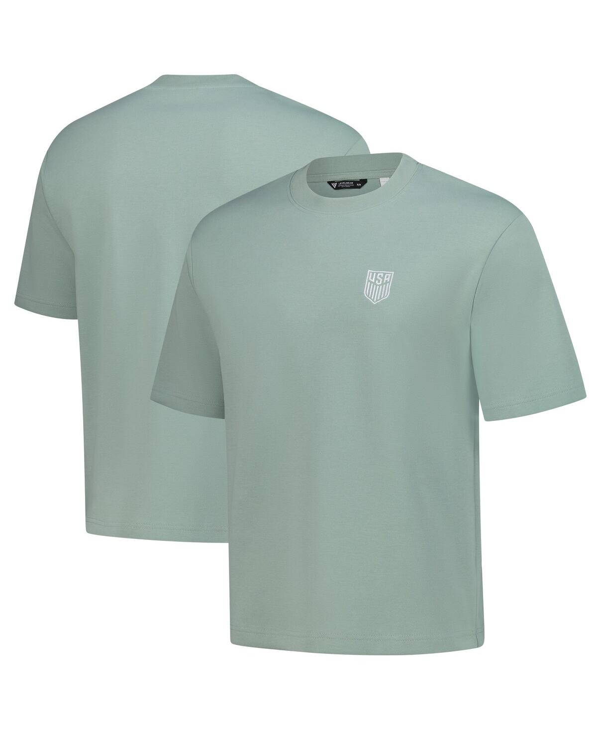Men's and Women's White Usmnt Luxe Signature Knit T-Shirt - Green