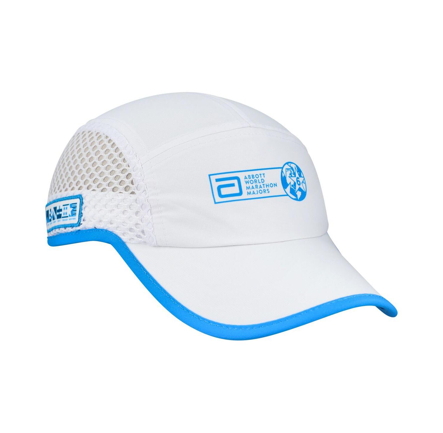 Men's and Women's White World Marathon Majors Running Mesh Adjustable Hat