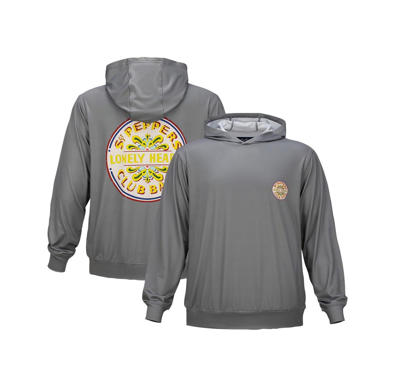 Men's and Women's Gray The Beatles Sgt. Pepper Vintage Seal UPF 50 Pullover Hoodie